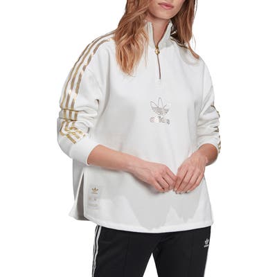 Adidas Originals Quarter Zip Pullover, White