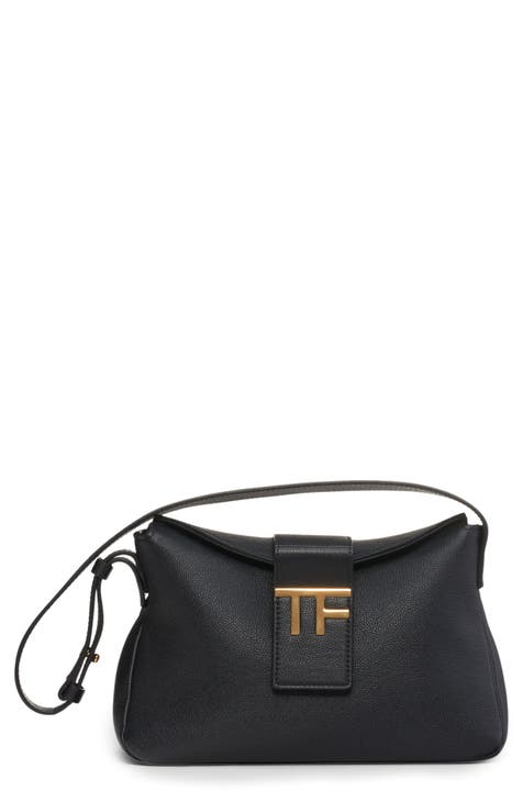 Tom Ford MESH AND LEATHER DISCO SMALL BUCKET ON CHAIN