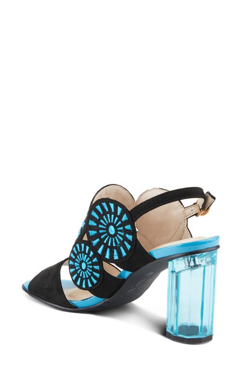 Azura By Spring Step Embroidery Slingback Sandal In Black Multi