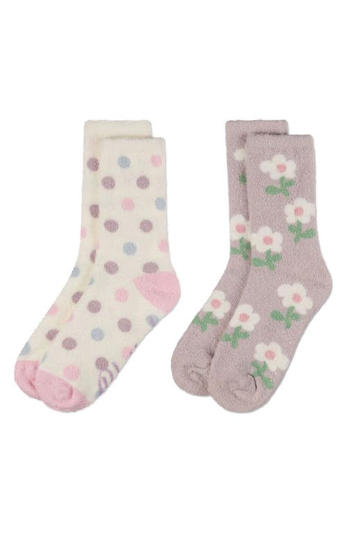 Memoi Assorted 2-pack Aloe Infused Crew Socks In Taupe