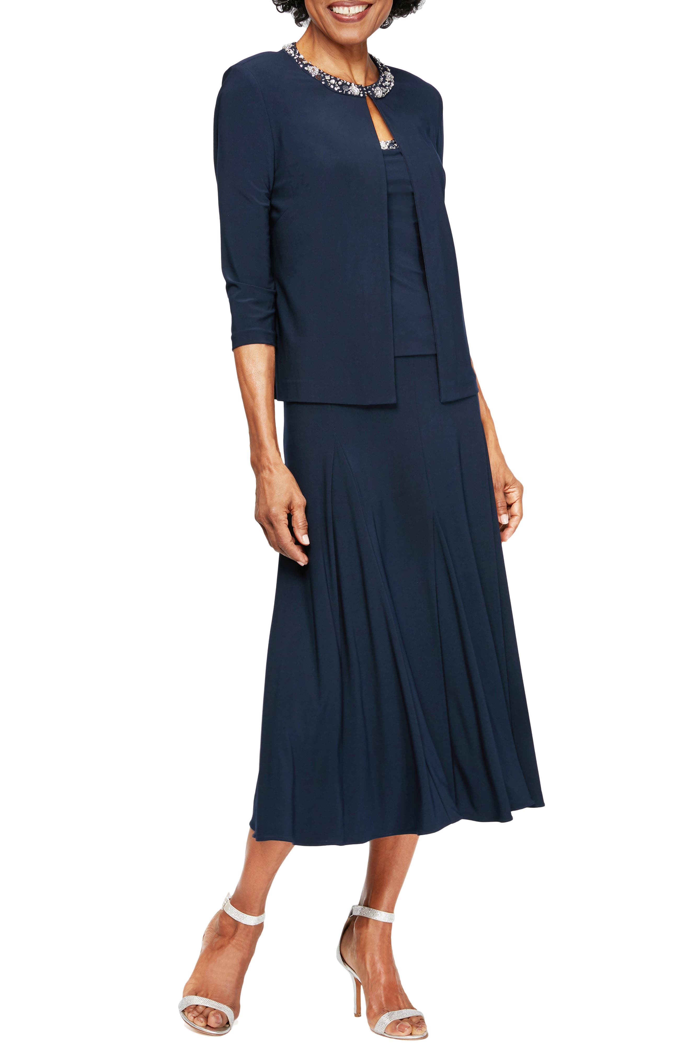 Alex Evenings Beaded Jersey Dress & Jacket Nordstrom