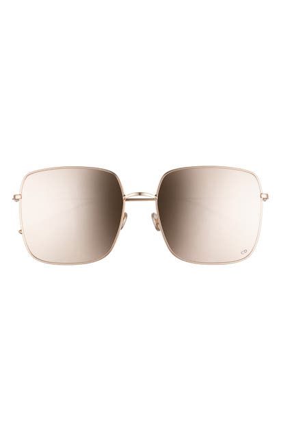 Dior Stellaire 59mm Square Sunglasses In Gold Copper/ Multi Gold