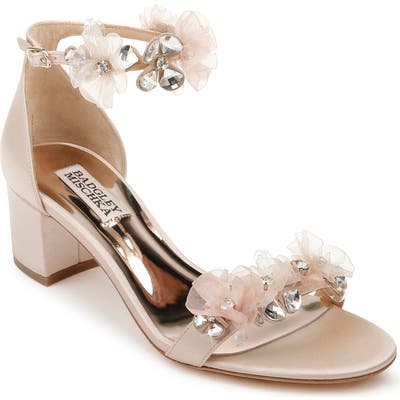 Badgley Mischka Candy Embellished Sandal- Beige