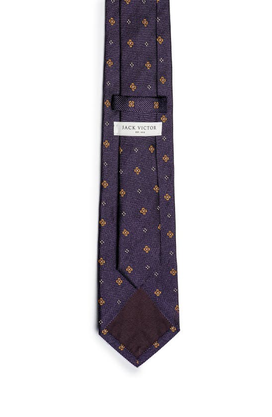 Shop Jack Victor St. George Neat Floral Silk Tie In Purple