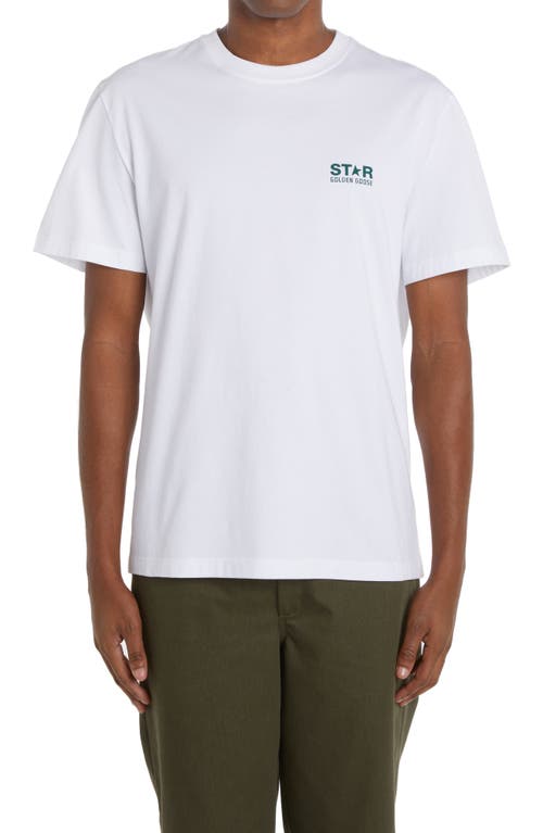 Shop Golden Goose Big Star Graphic Tee In Optic White/green