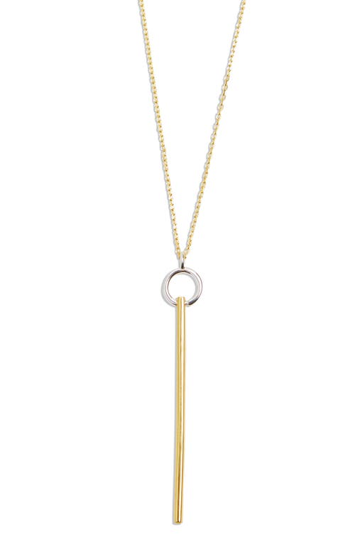 Two-Tone Y Necklace in Gold/Silver