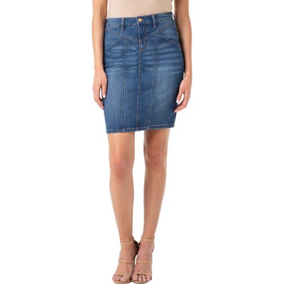 Liverpool Denim Skirt, Blue