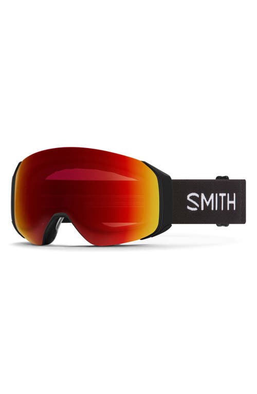 Smith 4d Mag 155mm Special Fit Snow Goggles In Black/chromapop Sun Red