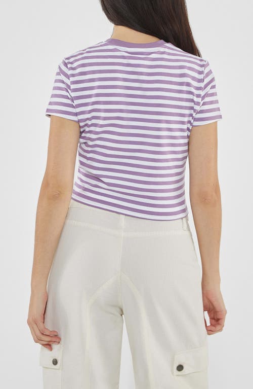 Guess Originals Go Core Stripe Baby Tee In Lux Orchid Multi