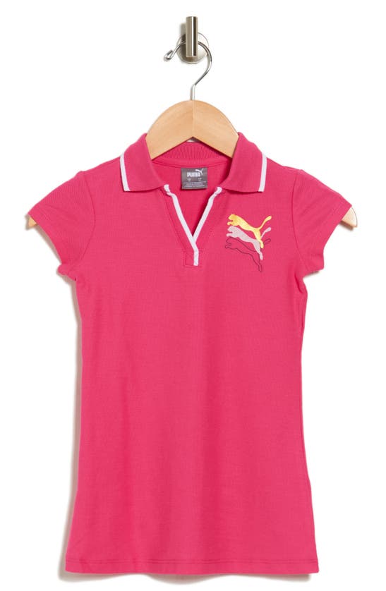 Shop Puma Kids' School's Out Polo Dress In Pink