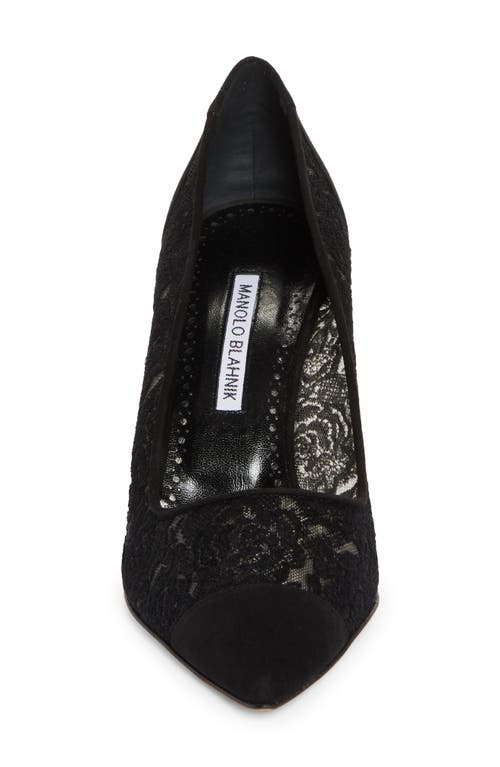 Shop Manolo Blahnik Sololaria Pointed Toe Pump In Black