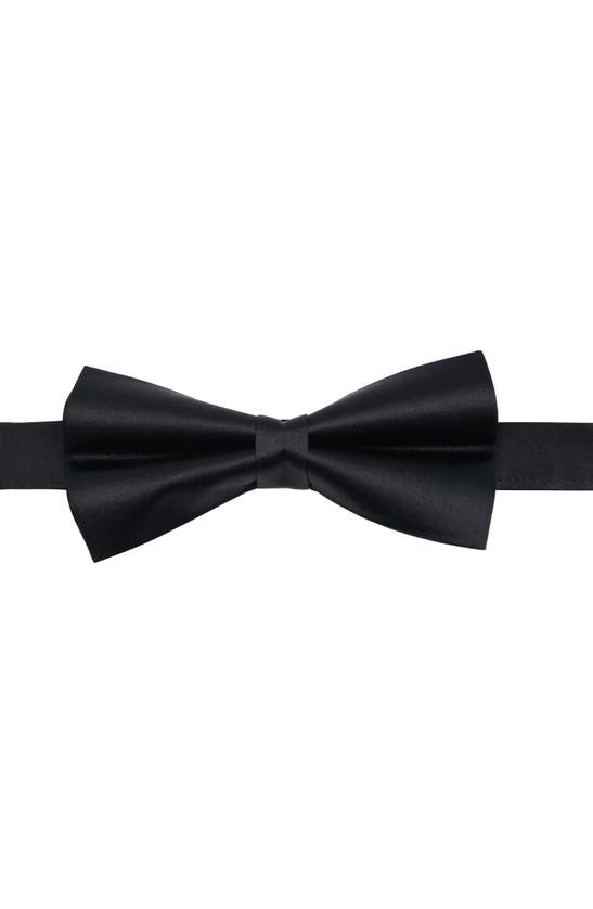 Shop Society Of Threads Satin Pre-tied Bow Tie In Black