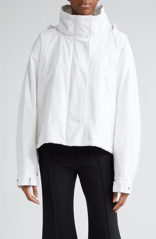 Jil Sander Hooded Oversize Cotton Crop Jacket 100 Optic White at Nordstrom, Us