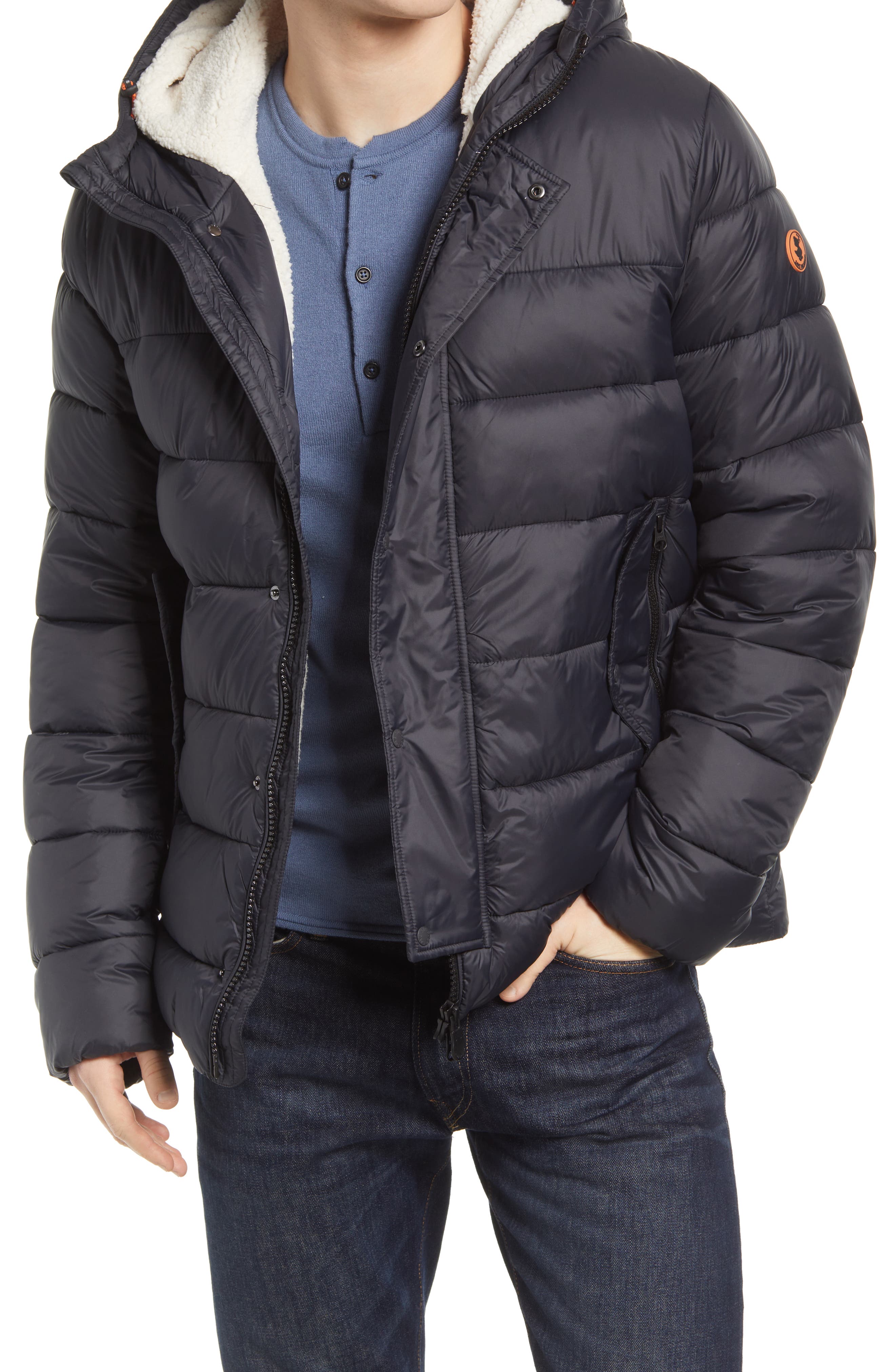 fleece lined black jacket