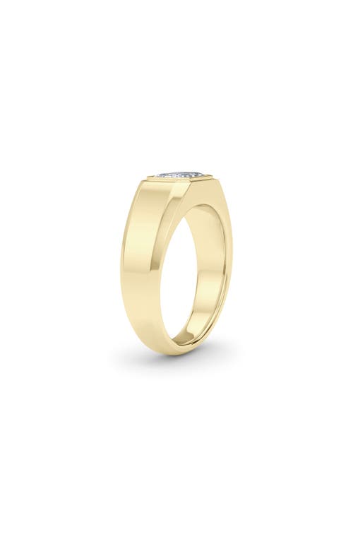 Shop Hautecarat Emerald-cut Lab Grown Diamond Signet Ring In 3.00 Ctw 18k Yellow Gold