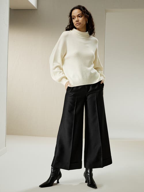 LILYSILK LILYSILK DROP SHOULDER WOOL SWEATER