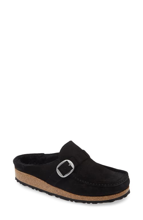 Birkenstock Buckley Genuine Shearling Mule Black at Nordstrom,