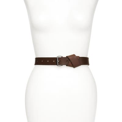 Allsaints Twisted Loop Leather Belt, Bitter Brown