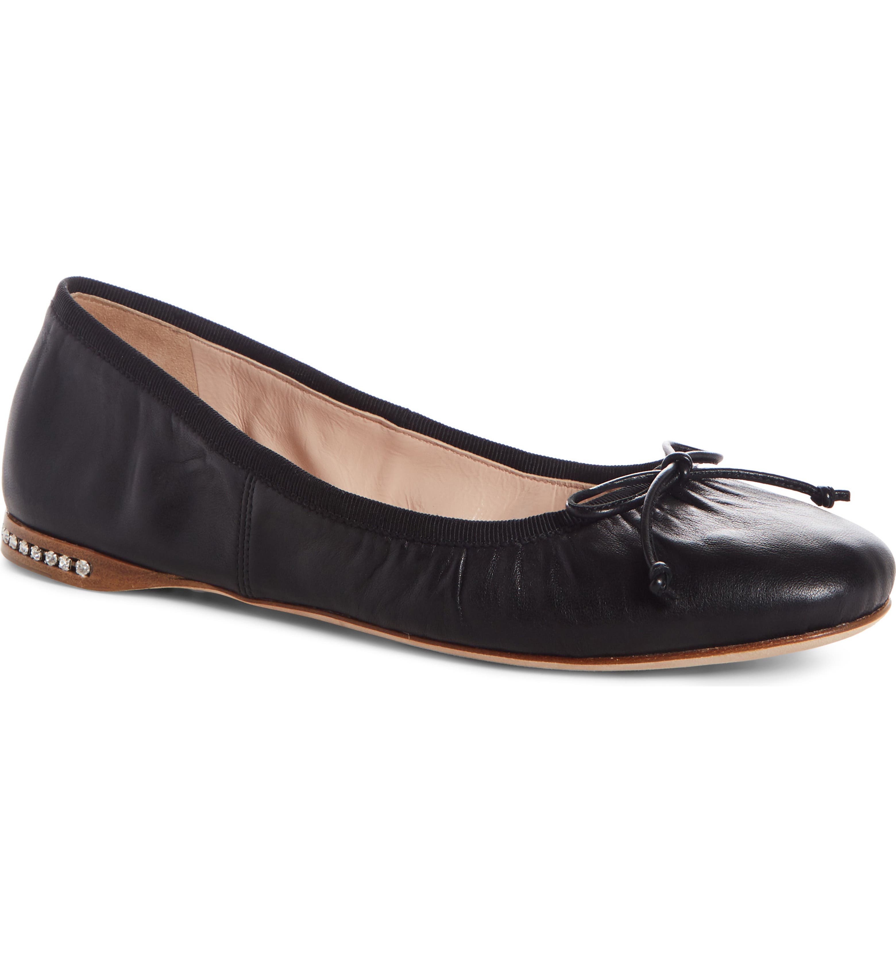 Miu Miu Bow Ballerina Flat (Women) | Nordstrom