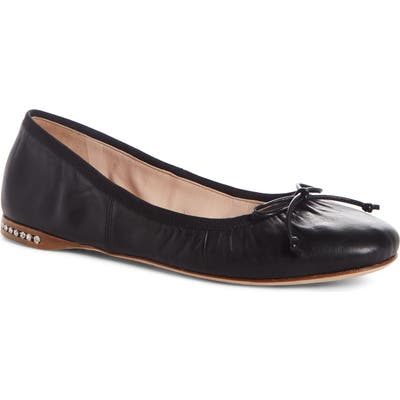 Miu Miu Bow Ballerina Flat, Black