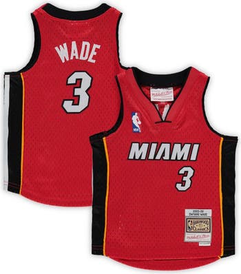 Men's Miami Heat Dwyane Wade Mitchell & Ness Black/Red Hardwood