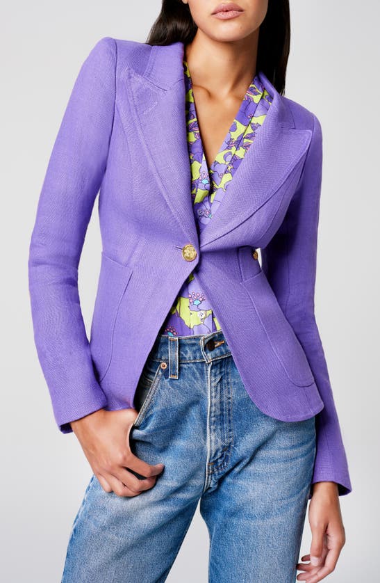 Shop Smythe Duchess Linen Blazer In Violet