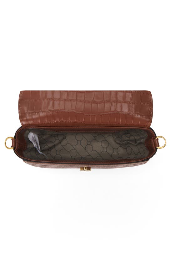 Shop Oryany Lottie Croc Embossed Crossbody Bag In Toffee Tan