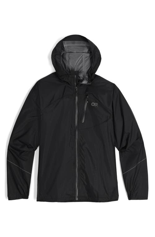 Outdoor Research Helium Rain Ultralight Hooded Jacket In Black