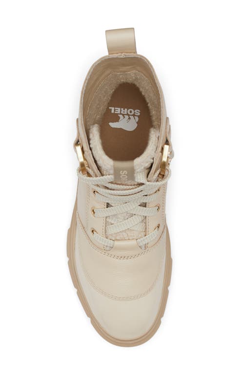 Sorel Caribou Faux Fur Lace-up Boots In Bleached Ceramic/oatmeal
