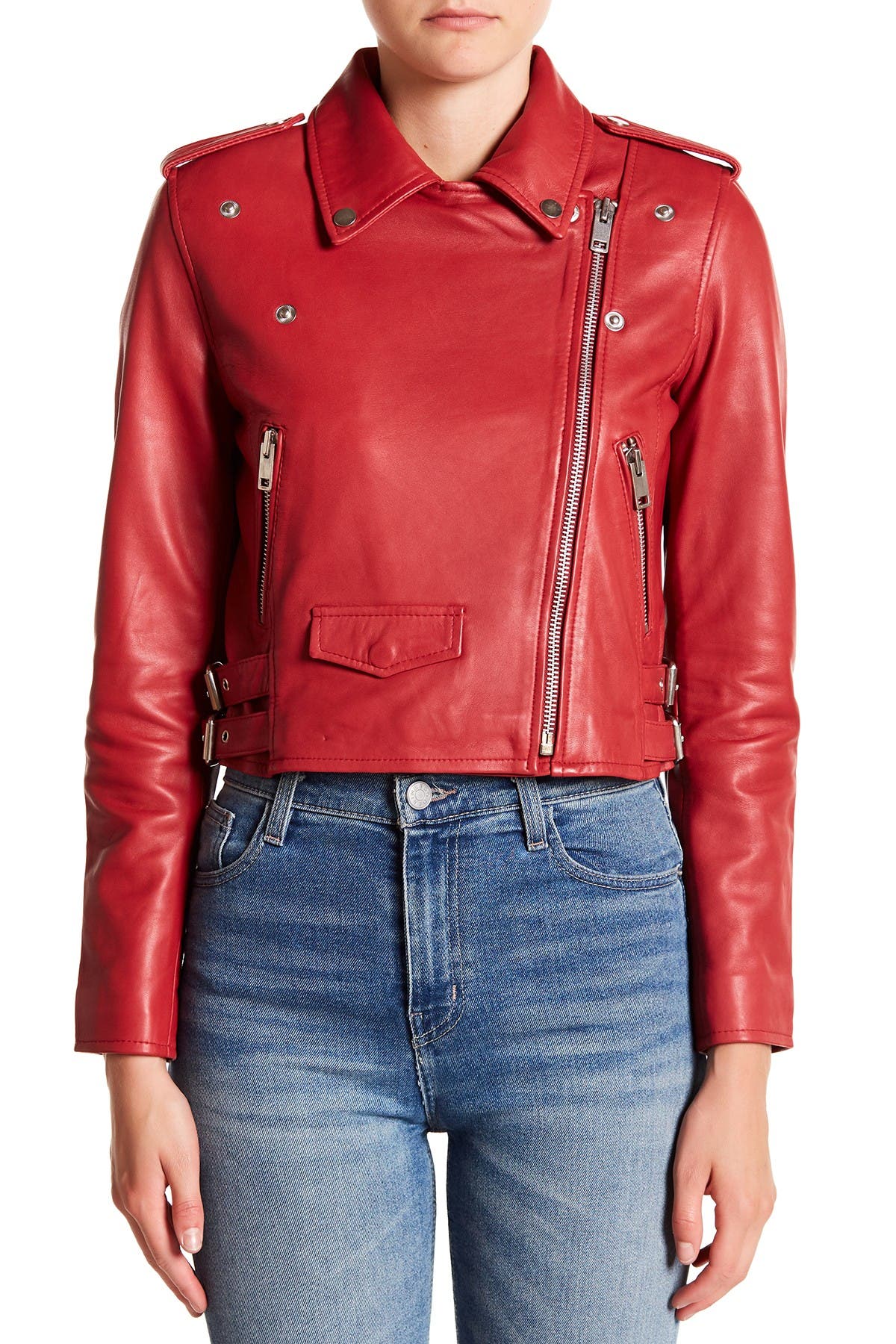 Walter Baker Liz Leather Crop Moto Jacket Nordstrom Rack