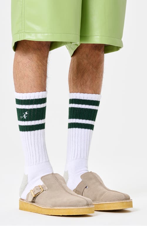 Shop Happy Socks Awake Stripe Crew Socks In White