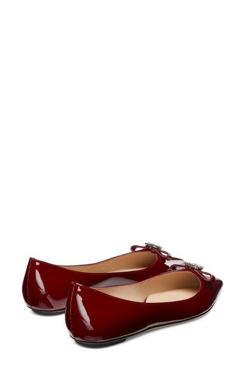 Shop Stuart Weitzman Diana Bow Pointed Toe Flat In Rosewood