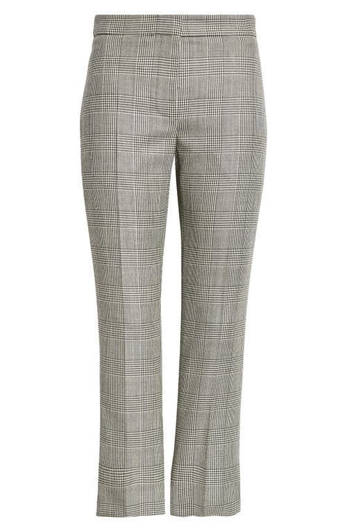 Alexander McQueen Prince of Wales Plaid Ankle Wool Cigarette Pants Black/Ivory at Nordstrom, Us