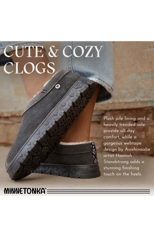 Minnetonka Neva Faux Fur Lined Slipper In Charcoal