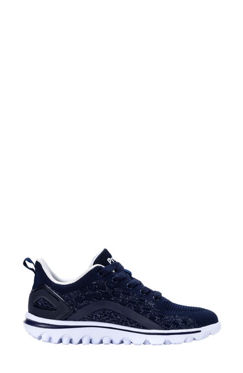 Propét Women's Travelactiv Axial Sneakers Women's Shoes In Navy/white Fabric