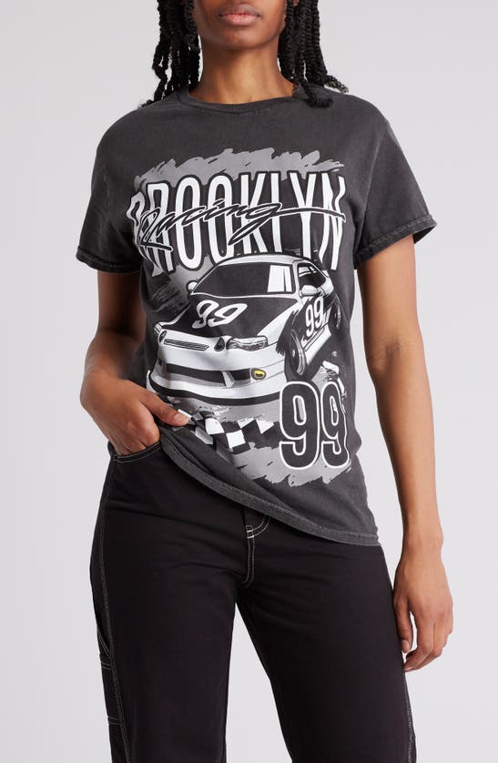Philcos Brooklyn Racing Graphic T-shirt In Black Pigment