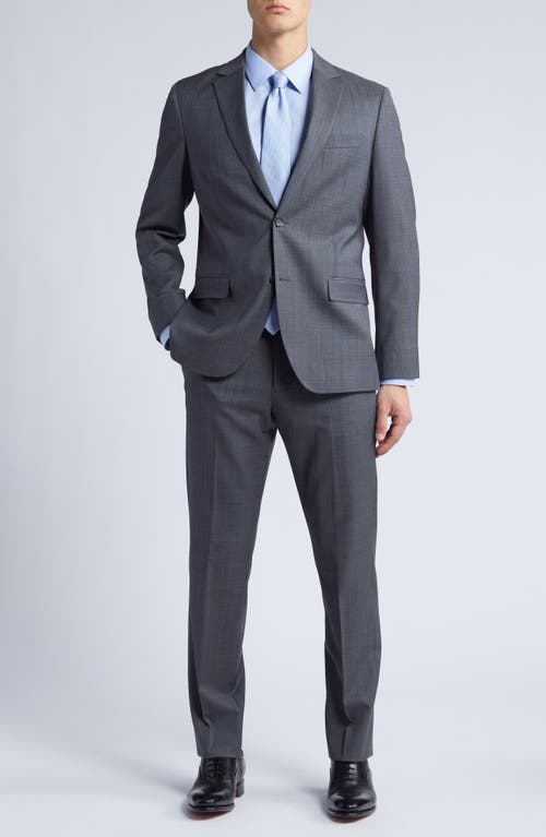 Nordstrom Trim Fit Stretch Wool Suit Grey Lux Pinstripe at Nordstrom,