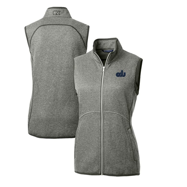 Shop Cutter & Buck Heather Gray Old Dominion Monarchs Mainsail Basic Sweater-knit Full-zip Vest