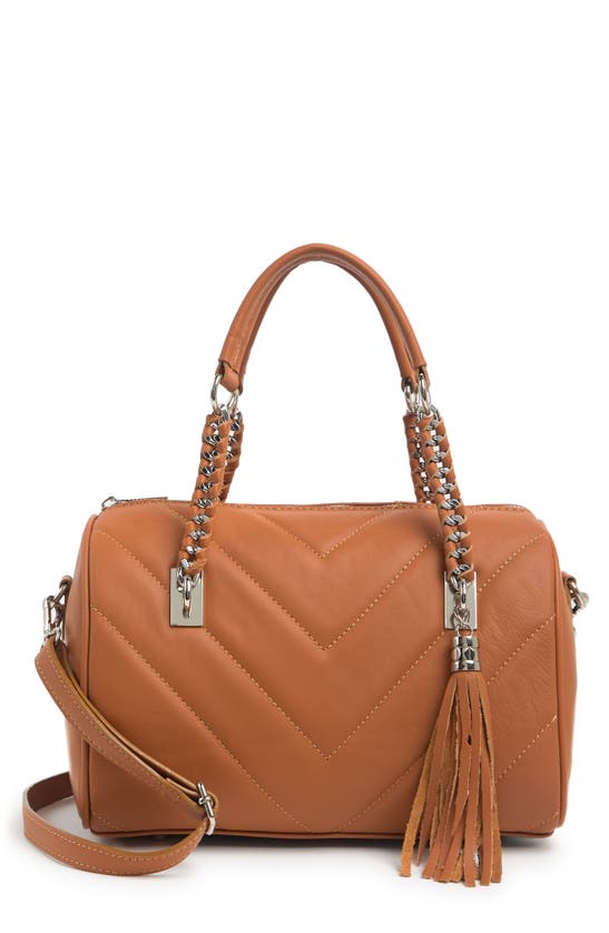 Persaman New York Cosette Leather Satchel In Saddle