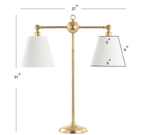 Jonathan Y Ruth 2-light Library Metal Led Table Lamp In Gold Leaf