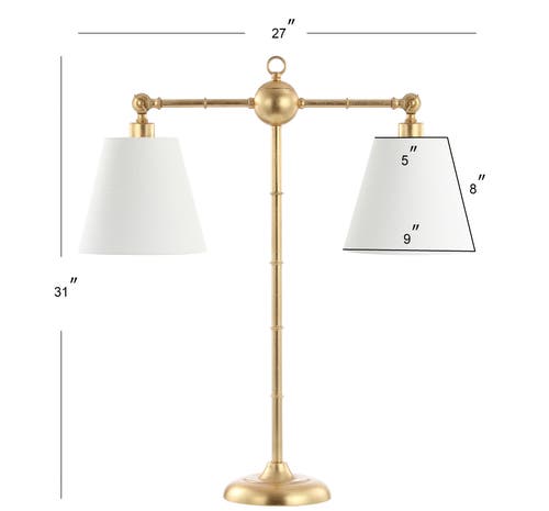 Shop Jonathan Y Ruth 2-light Library Metal Led Table Lamp In Gold Leaf