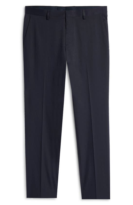 Shop Hugo Boss Boss Genius Slim Fit Flat Front Twill Chinos In Dark Blue