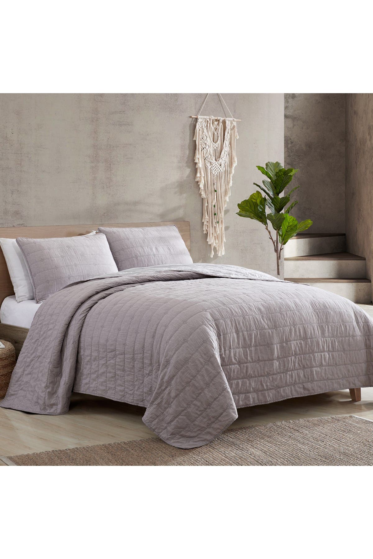 Modern Threads 3piece Everly Embroidered Quilt Set Orchid/oyster In