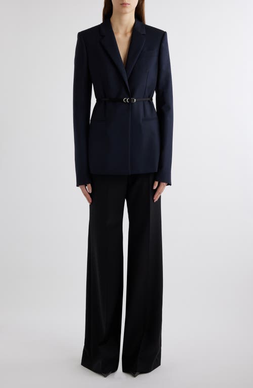 Shop Givenchy Voyou Belted Wool & Mohair Blazer In Night Blue