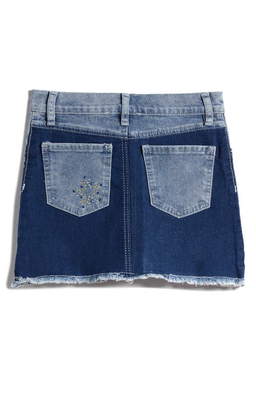 Shop Truly Me Kids' Rhinestone Star Denim Skirt In Stone Wash
