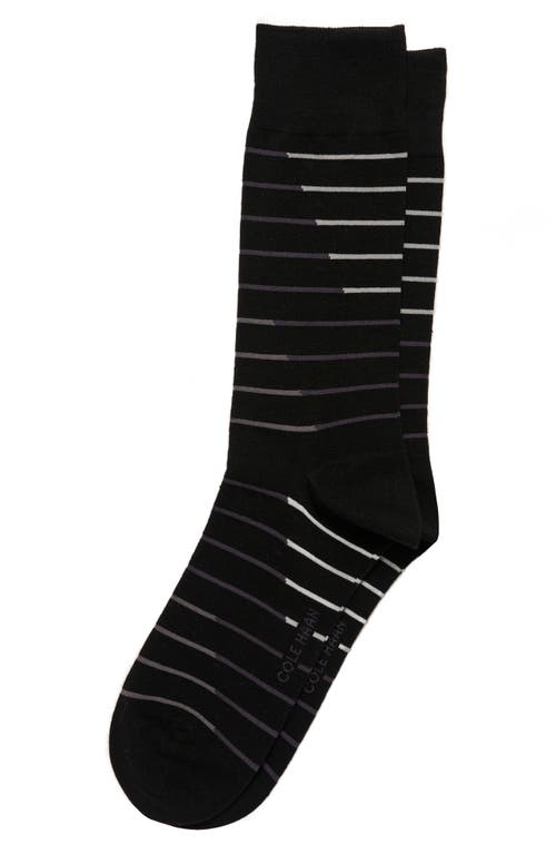 Broken Stripe Dress Socks in Black