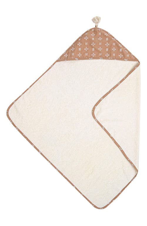 Shop Crane Baby Hooded Cotton Baby Towel In Copper/white