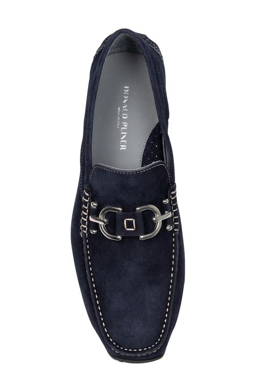 Shop Donald Pliner Moc Toe Driving Loafer In Navy