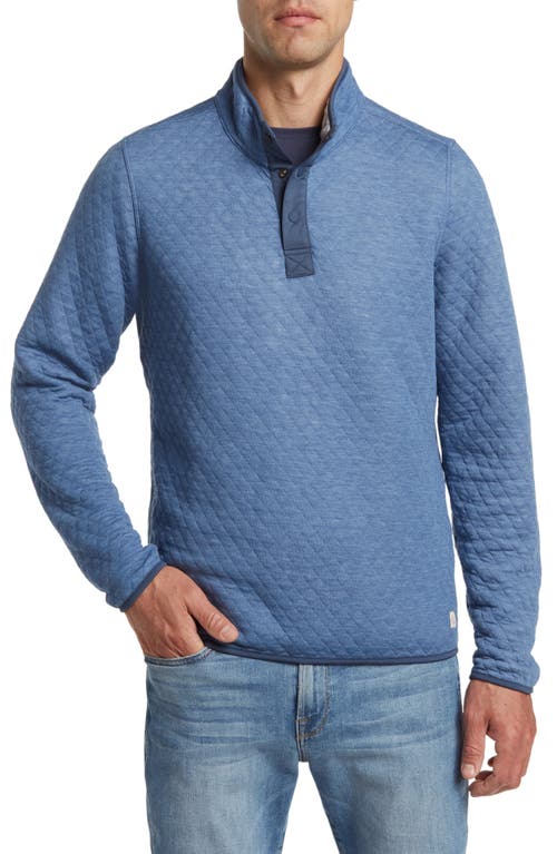 Marine Layer Corbet Quilt Jacquard Reversible Pullover in Blue/Grey