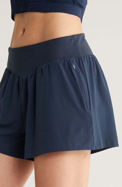 Zella All Sport High Waist Shorts In Navy Sapphire